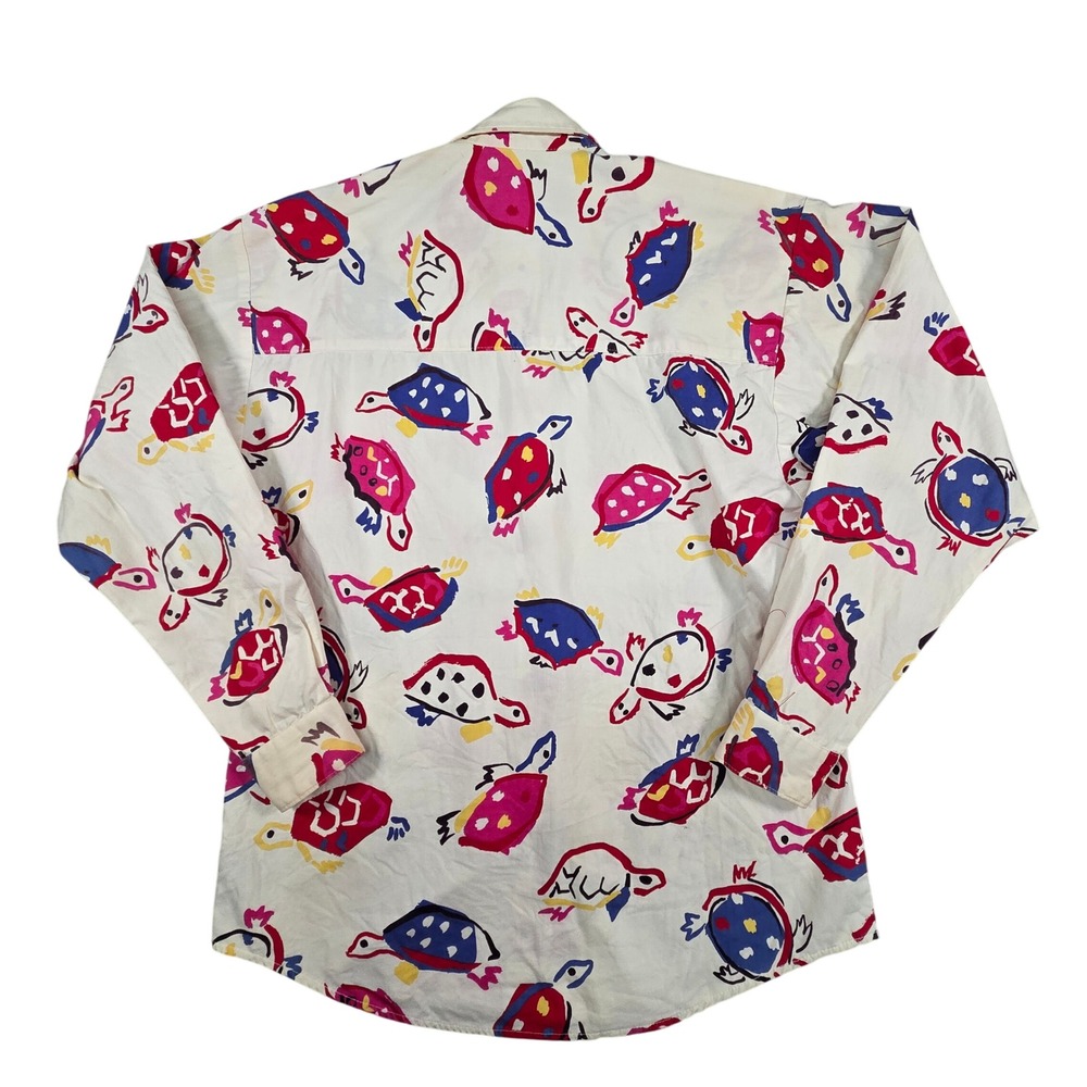 Vintage 90s Rocky Mountain Western Shirt Womens Small USA Made Turtle Print AOP - Picture 3 of 12